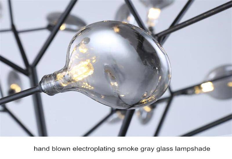 Design LED branch tree leaf chandelier - vue 6 sur 12