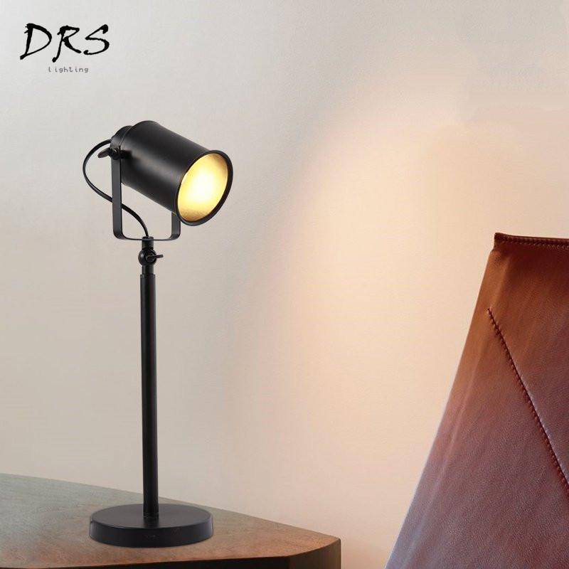 LED desk lamp adjustable spot on black stand