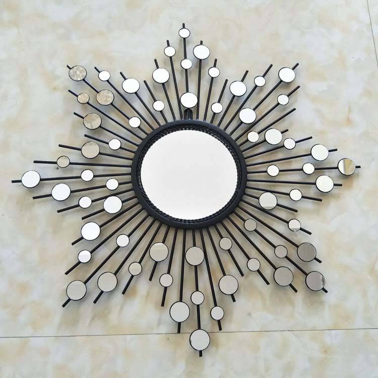 Large decorative round sun wall mirror - vue 3 sur 6