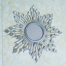 Large decorative round sun wall mirror