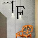 Creative metal letters LED pendant light