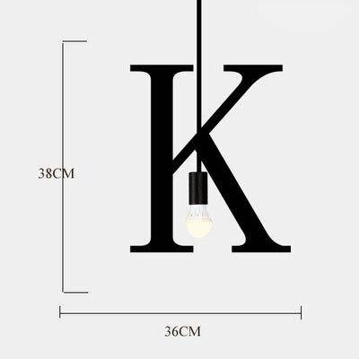 Creative metal letters LED pendant light - vue 16 sur 28