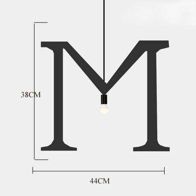 Creative metal letters LED pendant light - vue 18 sur 28