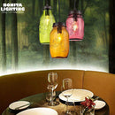 Large glass bottle pendant light jar