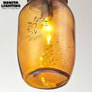 Large glass bottle pendant light jar