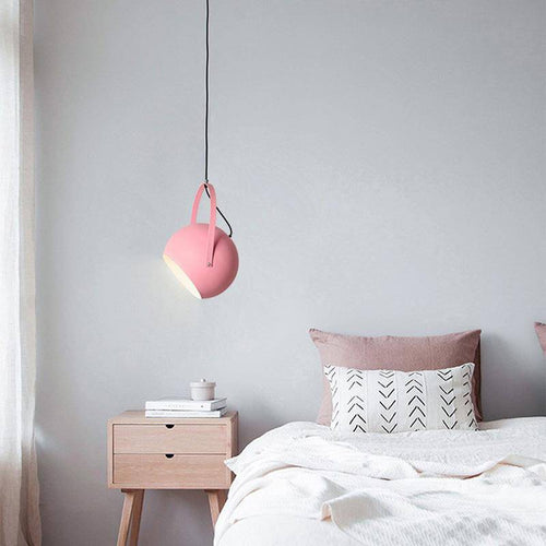 Colourful LED pendant light with metal strap - vue 4 sur 6