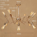 Makari adjustable modern LED spider-style metal chandelier