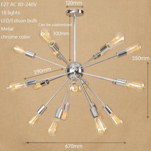Makari adjustable modern LED spider-style metal chandelier - vue 8 sur 7