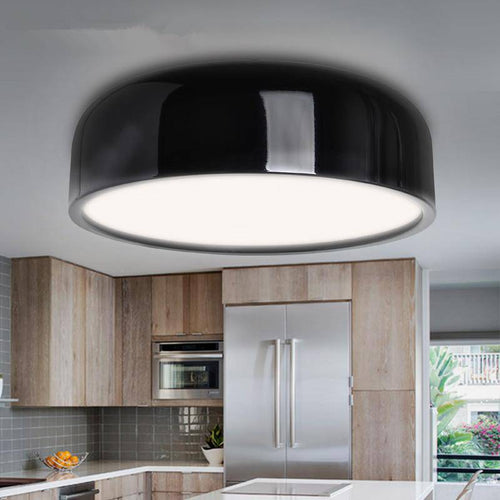 Round lacquered rounded design LED ceiling light - vue 3 sur 6