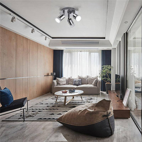 Modern chrome LED 3 spot ceiling light - vue 9 sur 10