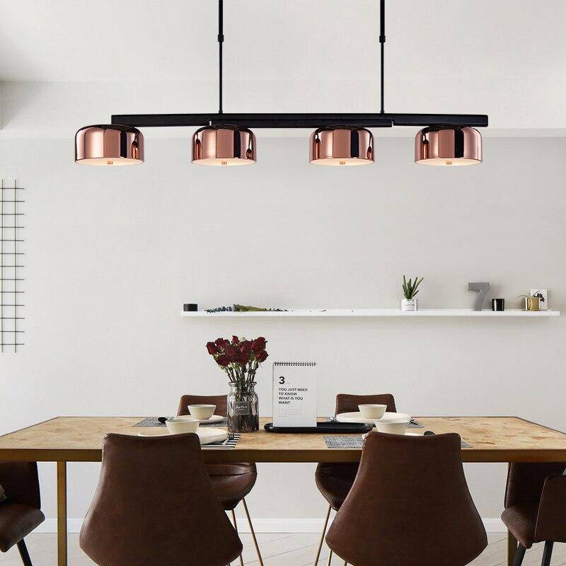 Modern chandelier with chrome lampshade
