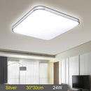 Square LED ceiling light with rounded chrome edges energy