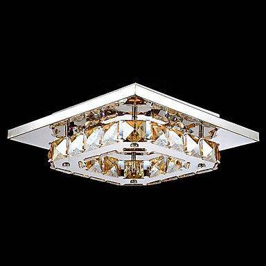 Square chrome LED crystal ceiling light sala - vue 4 sur 4