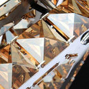 Square chrome LED crystal ceiling light sala