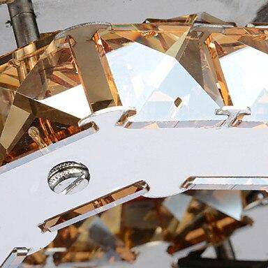 Square chrome LED crystal ceiling light sala - vue 3 sur 4