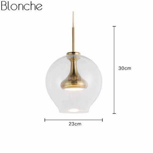 Round glass design LED pendant light - vue 8 sur 9