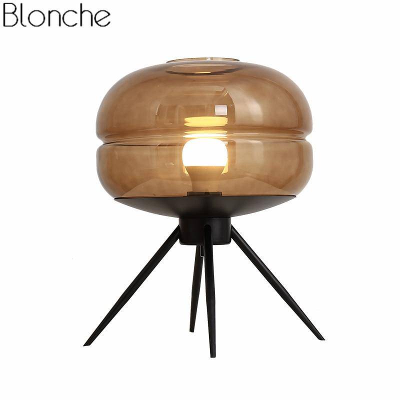 Postmodern LED table lamp with glass globe - vue 4 sur 6