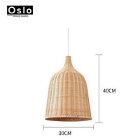 Rattan fabric pendant light
