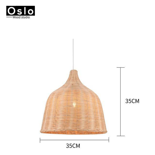 Rattan fabric pendant light - vue 13 sur 13