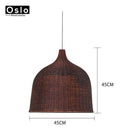 Rattan fabric pendant light