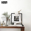 Modern table lamp in metal and marble with chrome base hotel