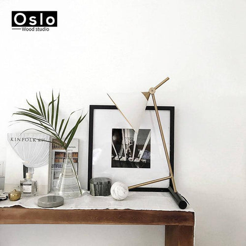 Modern table lamp in metal and marble with chrome base hotel - vue 5 sur 9