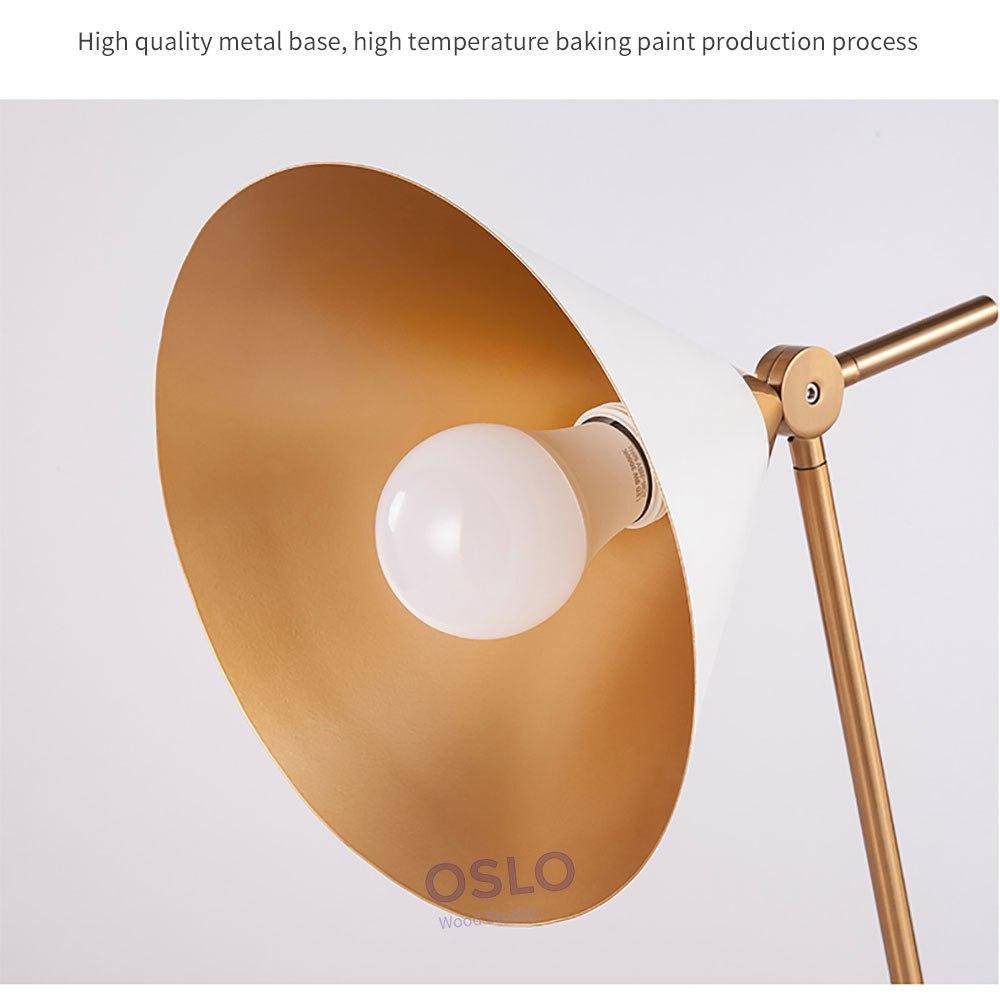 Modern table lamp in metal and marble with chrome base hotel - vue 8 sur 9