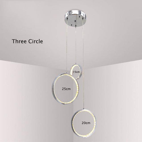 Crystal circle LED design pendant light - vue 4 sur 4