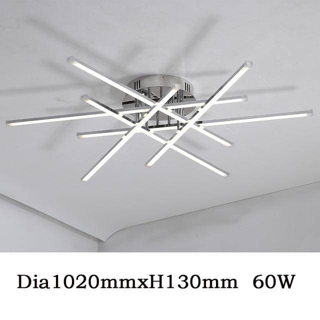 Modern chrome bar LED ceiling light flush - vue 9 sur 9