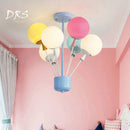 Children's ceiling light with colourful glass balloons