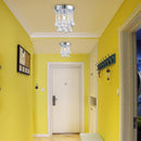 Chrome LED ceiling light with crystal droplets