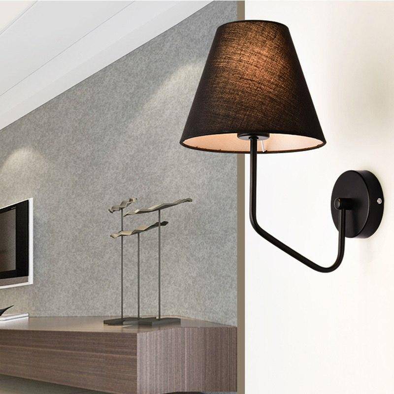 Wall light with fabric lampshade Indoor - vue 5 sur 7