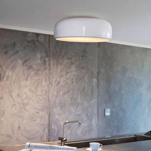 Smithfield round aluminium LED ceiling light - vue 2 sur 7