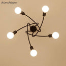 Modern LED ceiling light in metal with multiple light points