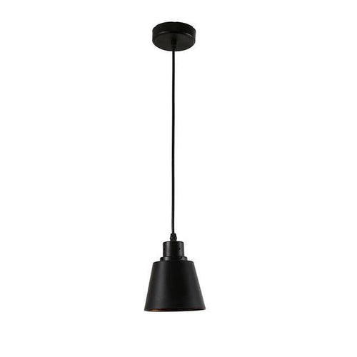 Rustic pendant light with round metal base - vue 3 sur 7