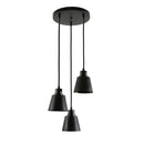 Rustic pendant light with round metal base