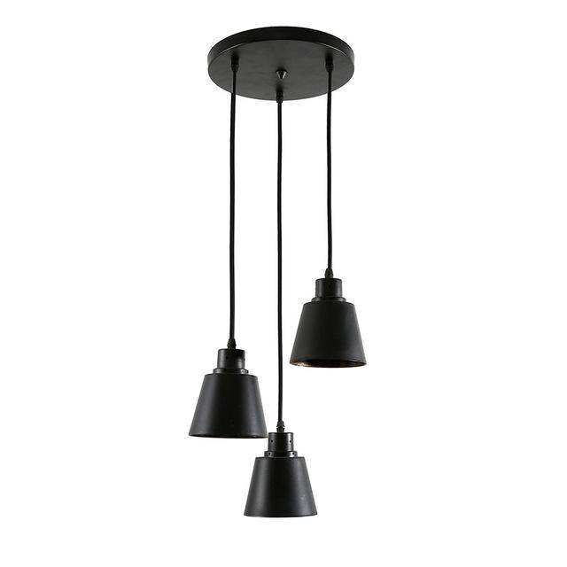Rustic pendant light with round metal base