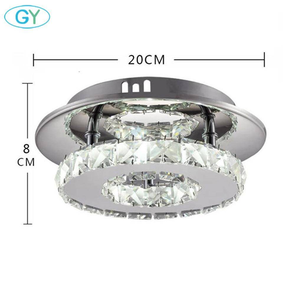 Crystal LED ceiling light with chrome base for hallway - vue 4 sur 4