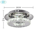 Crystal LED ceiling light with chrome base for hallway