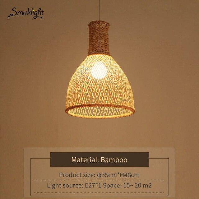 Modern bamboo pendant light work shape