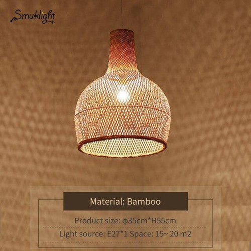Modern bamboo pendant light work shape - vue 14 sur 14