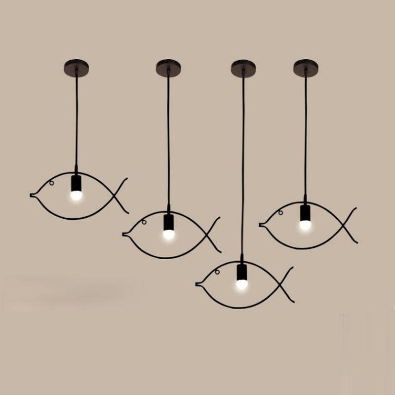 Design pendant light in fish shape - vue 3 sur 3