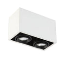 Rectangular ceiling light with adjustable LED spotlights