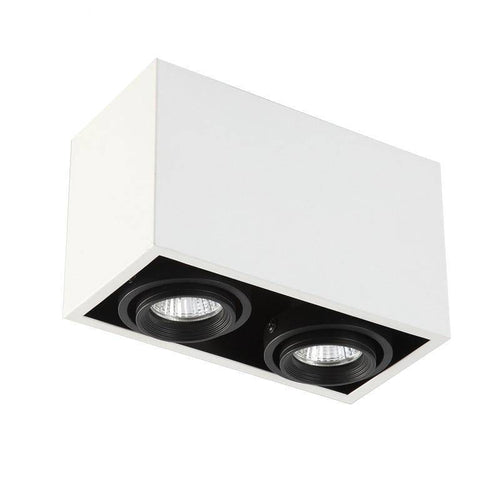 Rectangular ceiling light with adjustable LED spotlights - vue 4 sur 3
