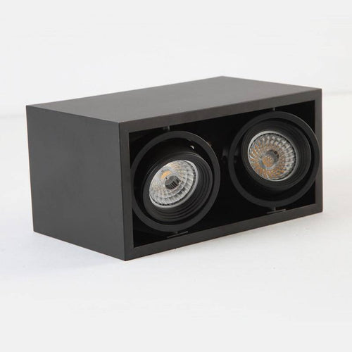 Rectangular ceiling light with adjustable LED spotlights - vue 3 sur 3