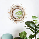 Rattan Gold Rattan Round Decorative Wall Mirror