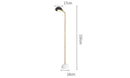 Elegant gold floor lamp with black globe shade and marble base
