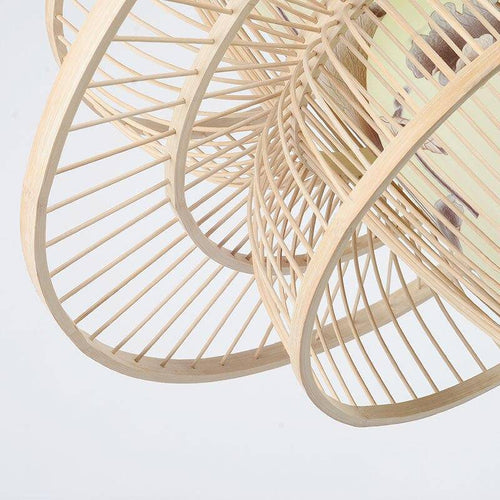 Bamboo farmhouse cage pendant light - vue 2 sur 6