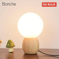 Wooden LED ball bedside lamp