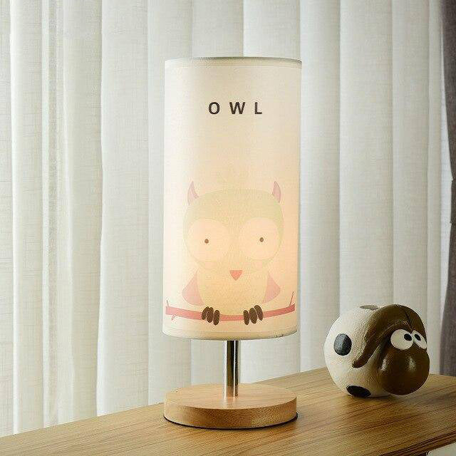 Children's wooden bedside or desk lamp with animal design - vue 4 sur 6